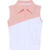 Girls Half Court Tank, Pink/White - Tank Tops - 1 - thumbnail