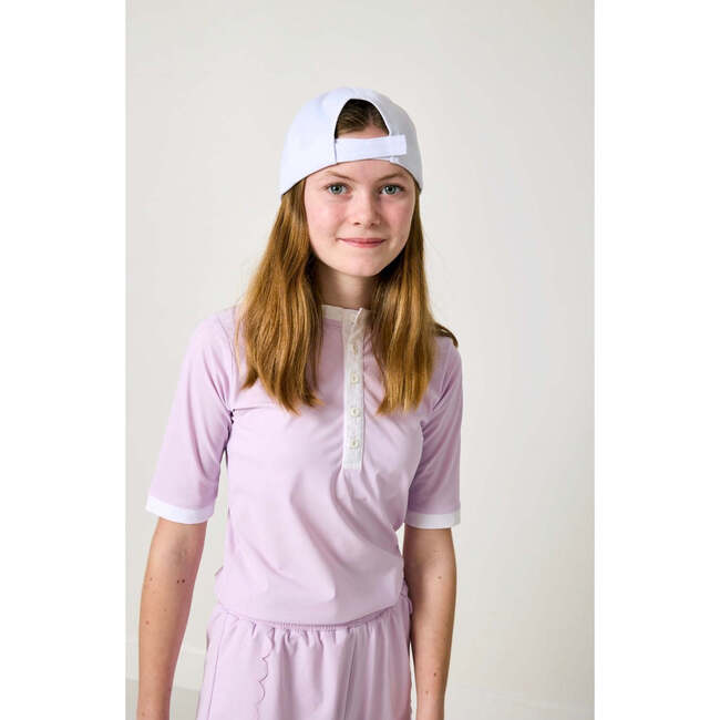 Girls Henley Top, Lavender - T-Shirts - 4