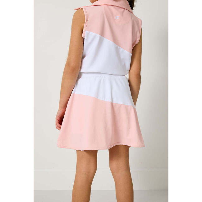 Girls Half Court Tank, Pink/White - Tank Tops - 3