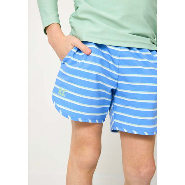 Boys Super Short Unlined, Sky Blue Baseline - Shorts - 4