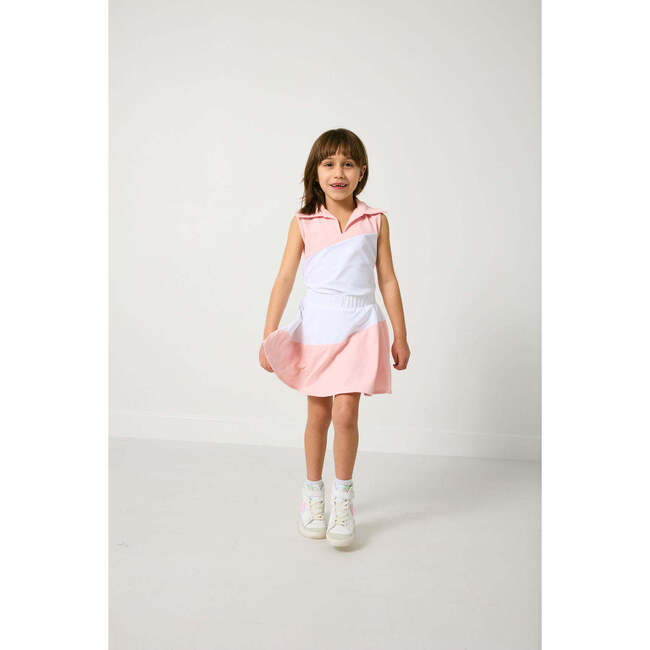 Girls Half Court Tank, Pink/White - Tank Tops - 4