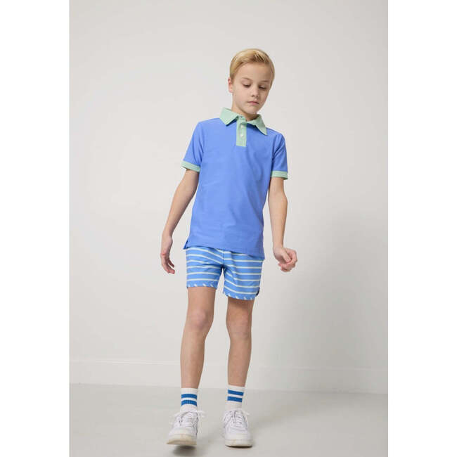 Boys Super Short Lined, Sky Blue Baseline - Shorts - 5