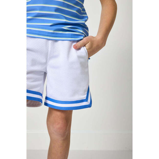 Boys Retro Mesh Short, White