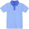 Boys Polo Shirt, Sky Blue Thin Stripe - Polo Shirts - 1 - thumbnail