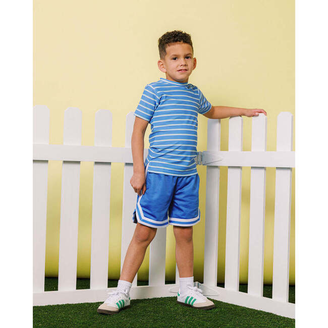 Boys Retro Mesh Short, Sky Blue