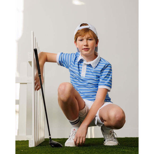 Boys Polo Shirt, Sky Blue Baseline