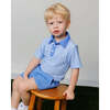 Boys Polo Shirt, Sky Blue Thin Stripe - Polo Shirts - 3