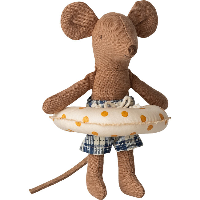 Beach mouse with float, Little brother - Yellow dots
