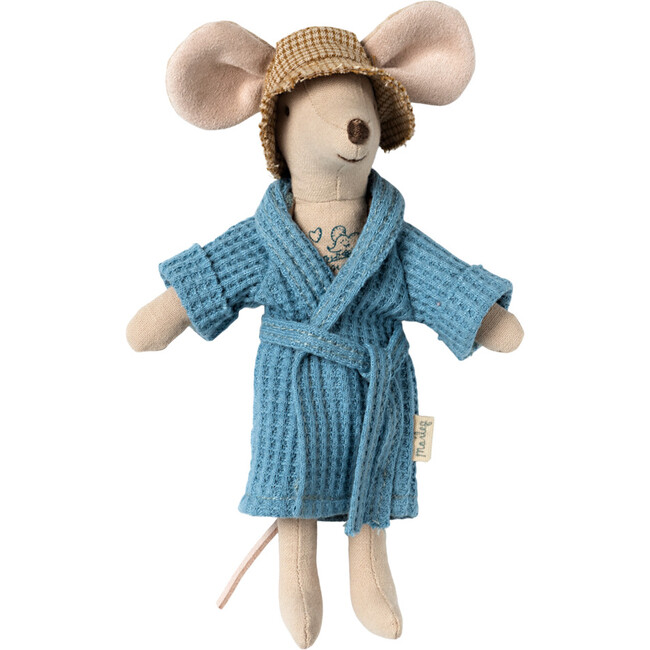 Bathrobe - Dusty Blue, Dad/Mum Mouse - Doll Accessories - 3