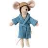 Bathrobe - Dusty Blue, Dad/Mum Mouse - Doll Accessories - 3