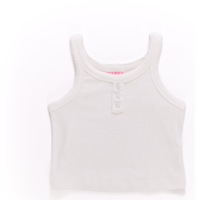 Tween Pointelle Tank In Bright White