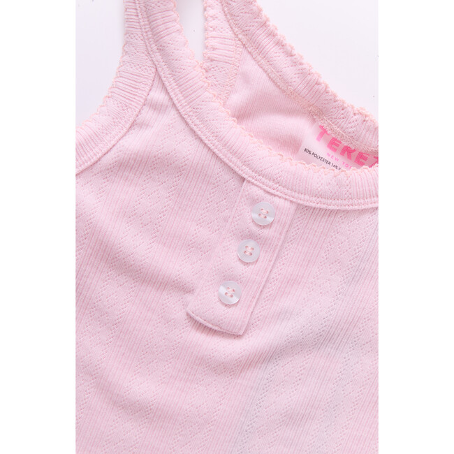 Tween Pointelle Tank In Peony Pink