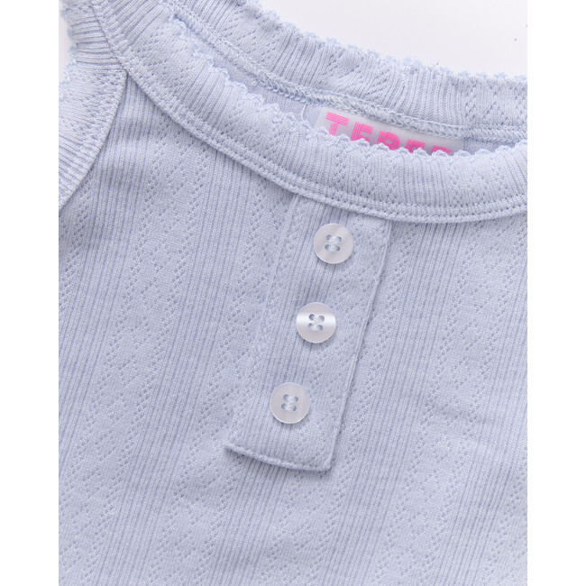 Tween Pointelle Tank In Cloud Blue