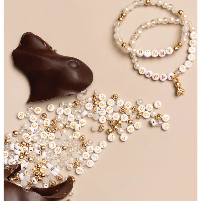 Gold Bunny Charm Easter Bunny Metallic Gold and Pearl DIY Jar - Craft Kits - 3