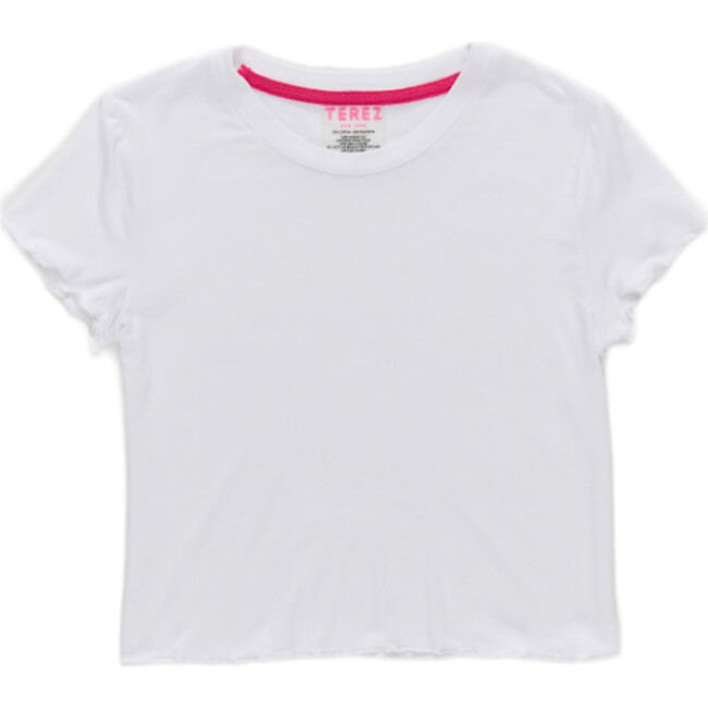 Girls Short Sleeve Lettuce Edge Tee in White