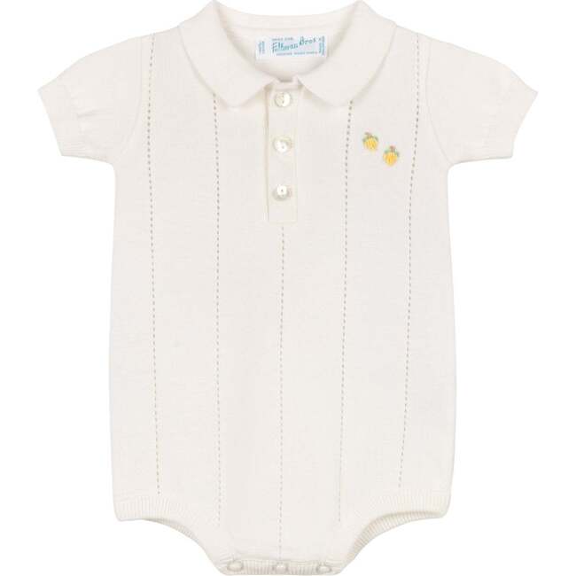 Boys Lemon Knit Romper Ivory
