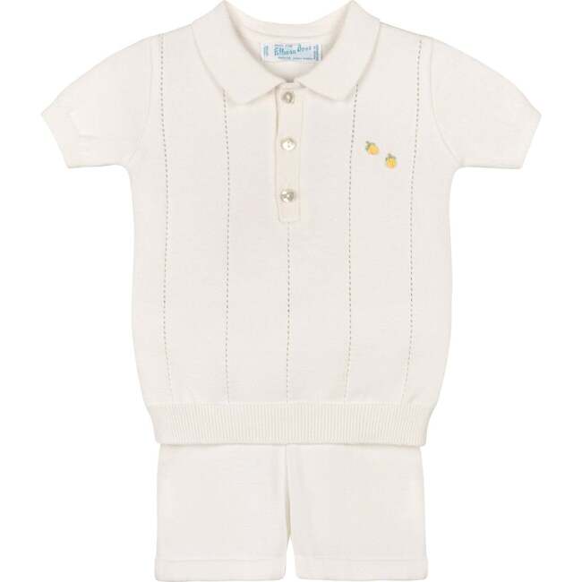 Boys Lemon Knit Set Ivory