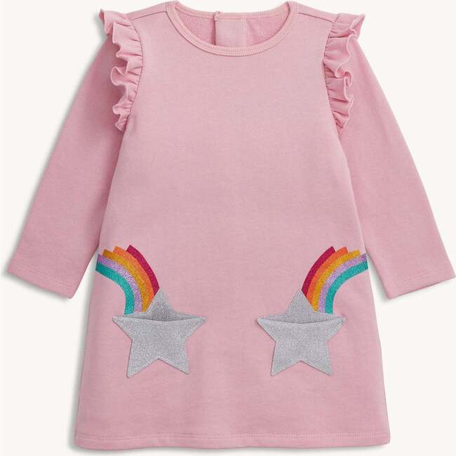Fidget Pocket L/S Ruffle Dresss, Star Pkt