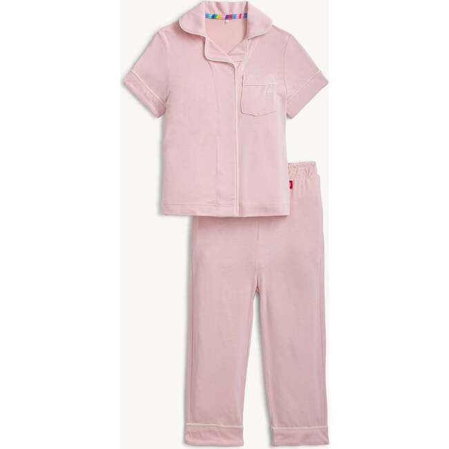 Blush Pink Rf Magnet S/S Long Pants Pj Pipping