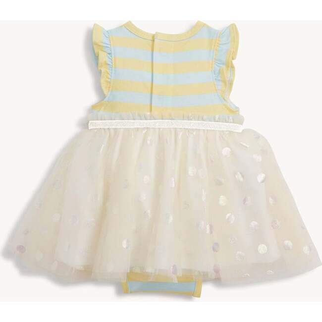 Lemon Cream Strp Flutter Sleeve Tutu Bodysuit Dress - Dresses - 3