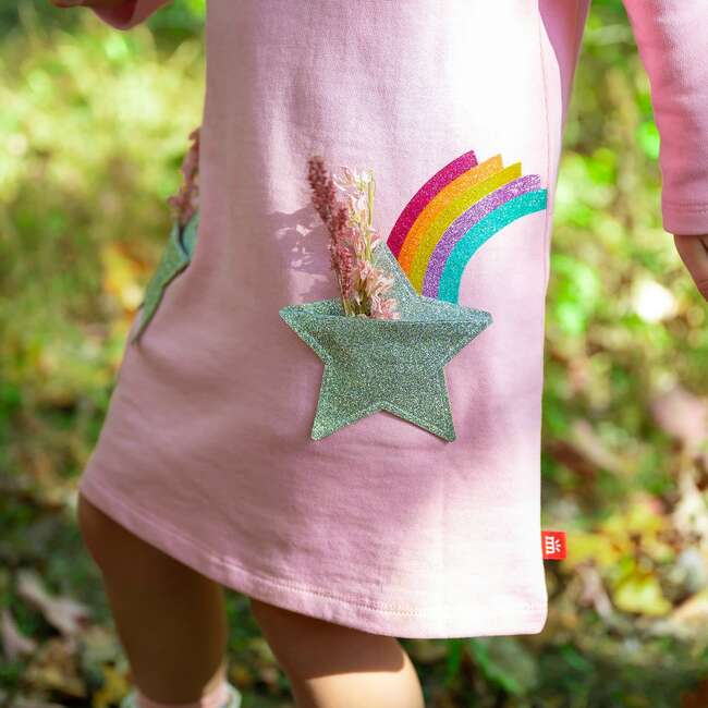 Fidget Pocket L/S Ruffle Dresss, Star Pkt - Dresses - 4