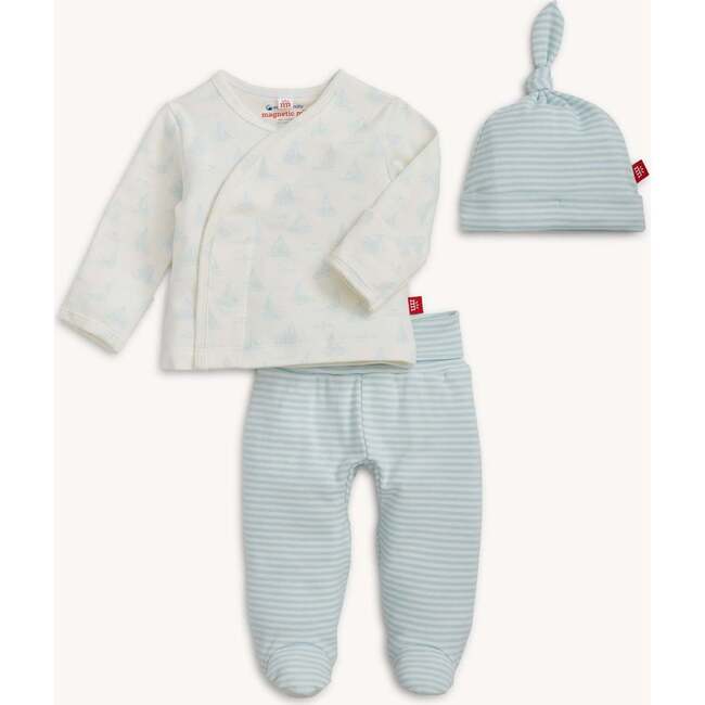 Tiny Tides Bl Org Cot Magnetic Kimono Set