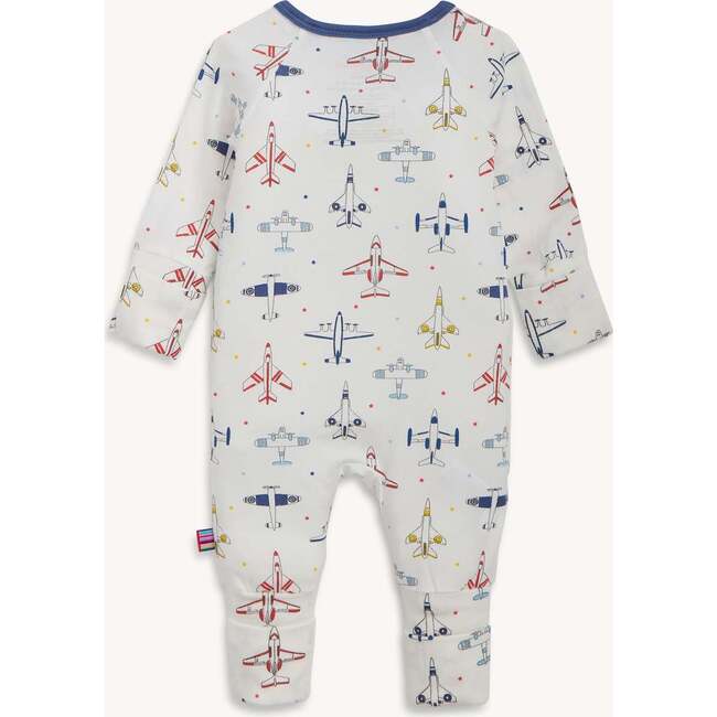 Just Plane Fun Modal Magnetic Convertible Coverall - Footie Pajamas - 3