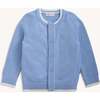 Crew Neck Cardigan W Tipping Light Blue - Cardigans - 1 - thumbnail