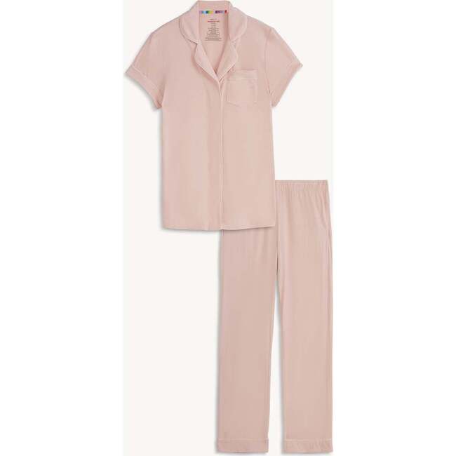 Blush Pnk Rf Magnet Wmn S/S Long Pants Pj Piping