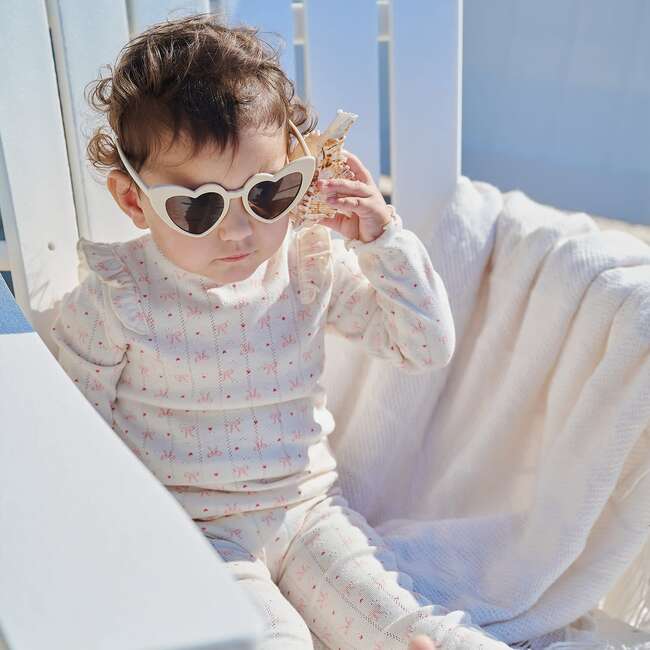 Heart & Bow Pointl Magnet  L/S Long Pants Pj - Mixed Apparel Set - 4