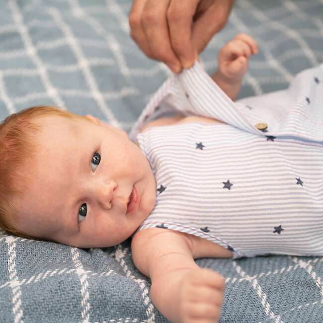 Seersucker Stripe Stars Sleeveless Pant Romper - Rompers - 3