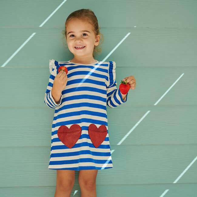 Fidget Pocket L/S Ruffle Dresss, Heart Pkt - Dresses - 6