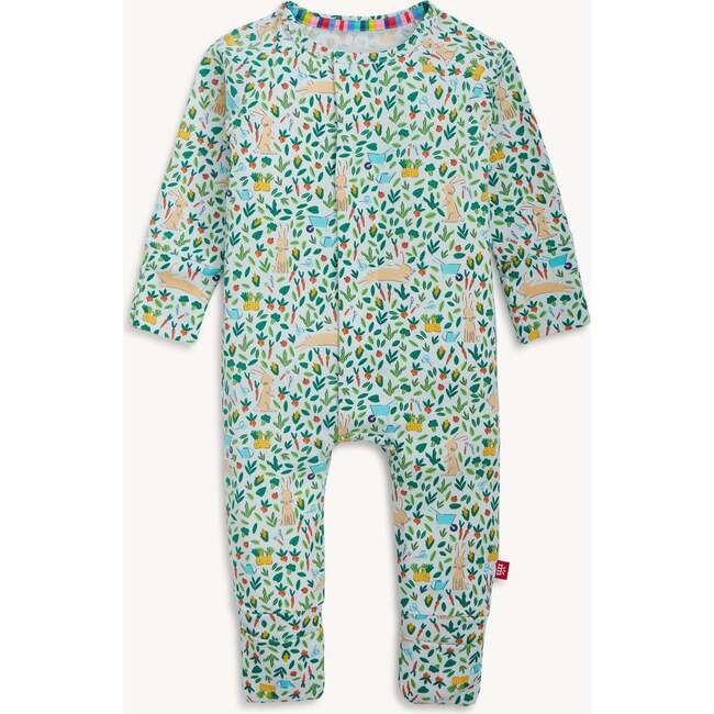 Bunny Garden Modal Magnetic Convertible Coverall - Footie Pajamas - 4