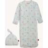 Lullaby Sky Bl Modal Magnetic Gown + Hat Set - Nightgowns - 2