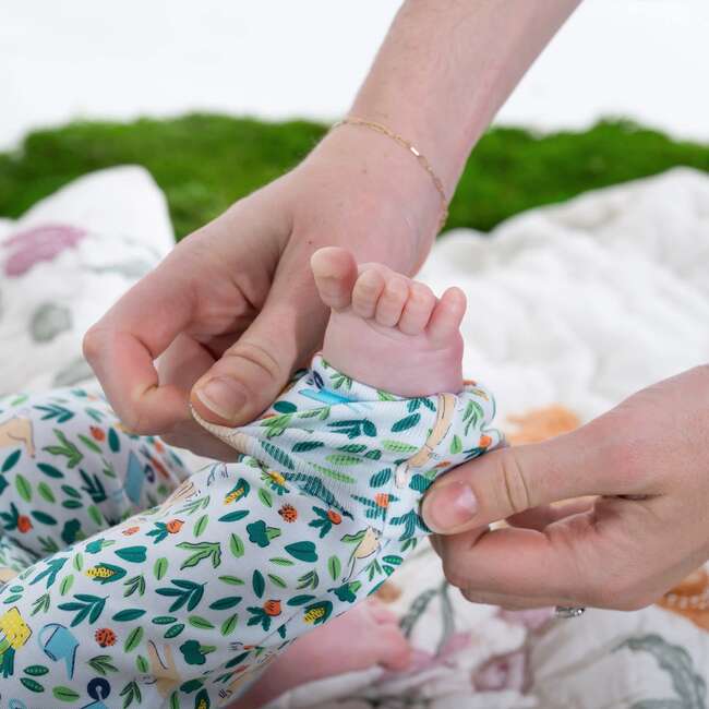 Bunny Garden Modal Magnetic Convertible Coverall - Footie Pajamas - 6