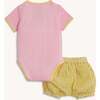 Colorblock Shell Pink Shirt + Blommer Set - Mixed Apparel Set - 5