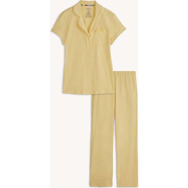 Stars Ylw Rf Magnet Wmn S/S Long Pants Pj Piping