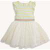 Lemon Cream Strp Flutter Sleeve Girls Tutu Dresss - Dresses - 1 - thumbnail