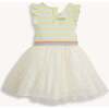 Lemon Cream Strp Flutter Sleeve Girls Tutu Dresss - Dresses - 2 - thumbnail