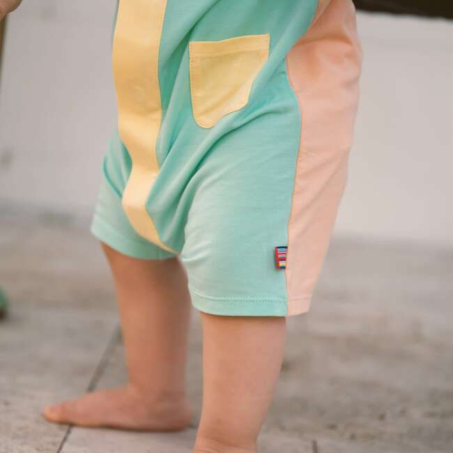 Colorblock Aloe S/S Dbl Pkt Short Romper - Rompers - 3