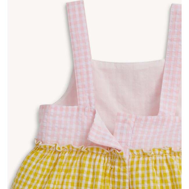 Multi Gingham Woven Girls Tiered Dresss