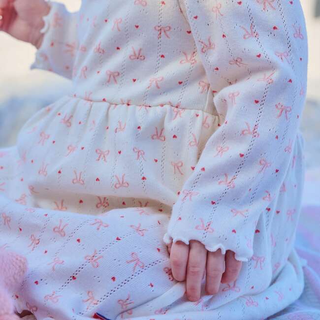 Heart & Bow Pointelle Magnetic Bodysuit Dresss - Dresses - 3