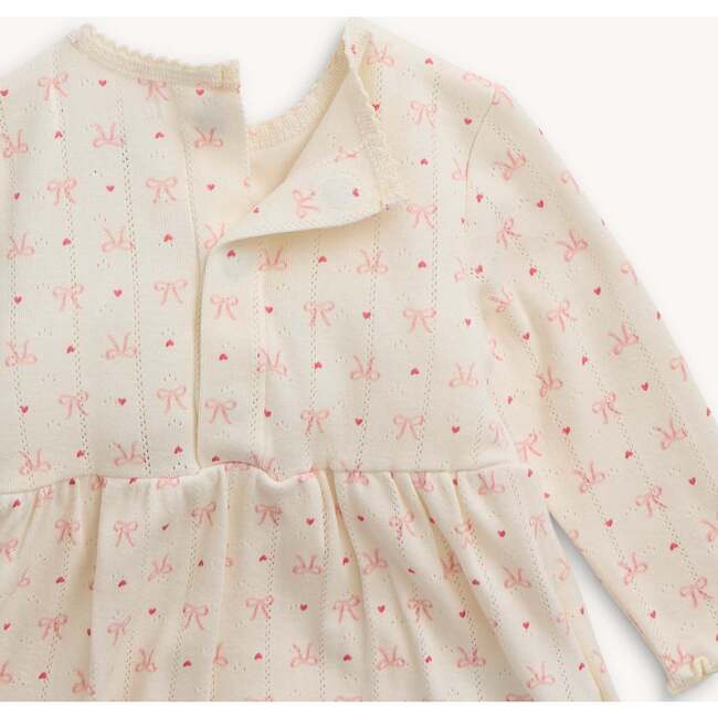 Heart & Bow Pointelle Magnetic Bodysuit Dresss - Dresses - 4