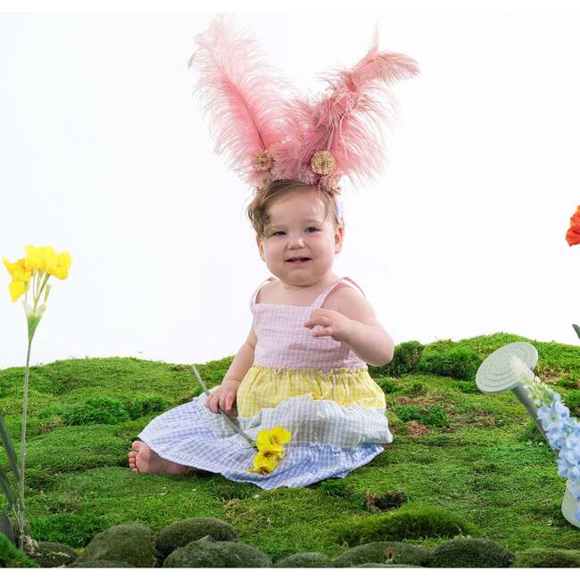 Multi Gingham Woven Tiered Dresss W Bloomer - Dresses - 3