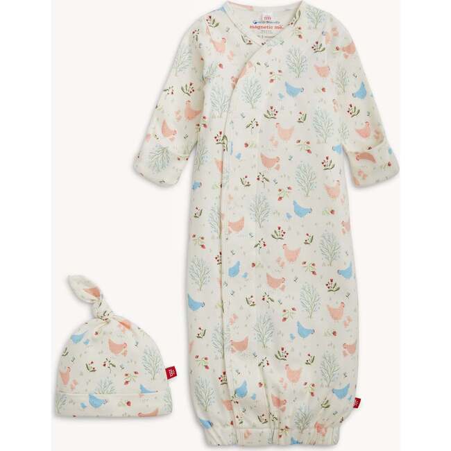 Chicken Tender Org Cot Magnetic Gown+Hat
