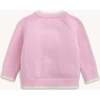 Crew Neck Cardigan W Tipping Pink - Cardigans - 3