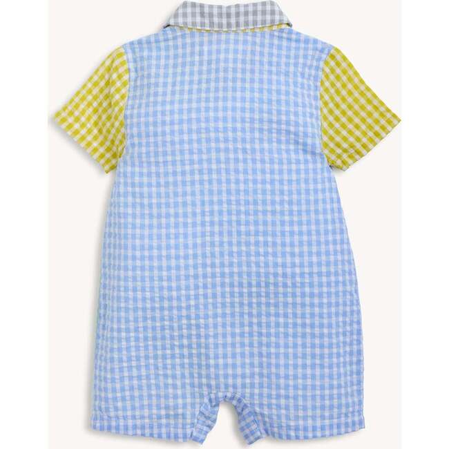 Multi Gingham Woven Collar Short Romper - Rompers - 4