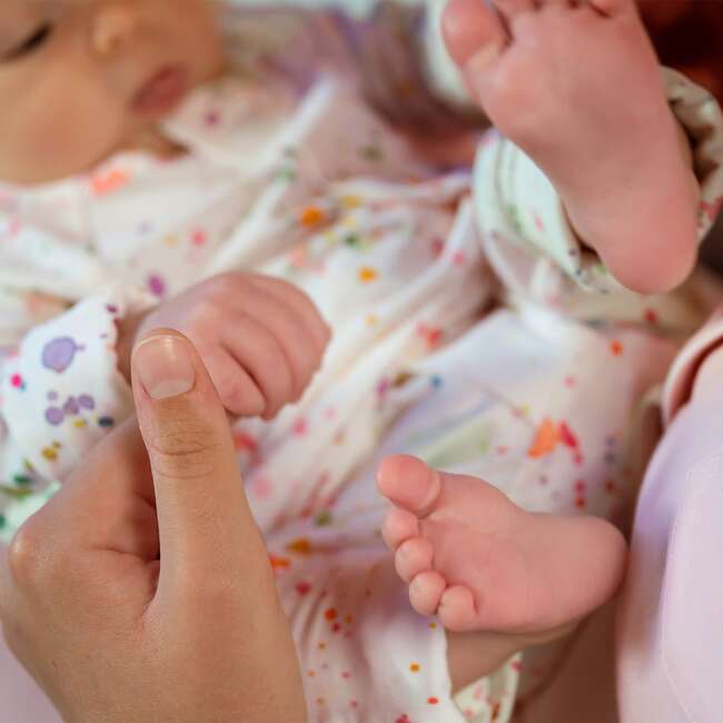 Happy Holi Hues Modal Magnetic Convertible Coverall - Footie Pajamas - 3