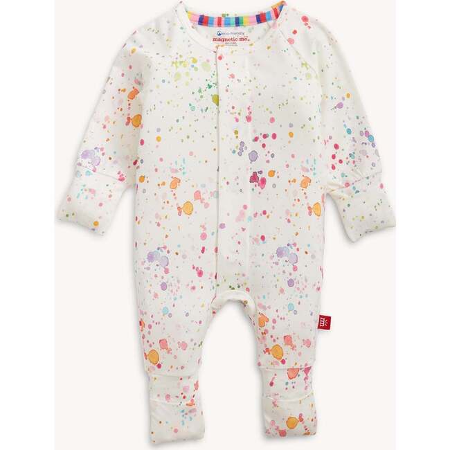 Happy Holi Hues Modal Magnetic Convertible Coverall - Footie Pajamas - 4