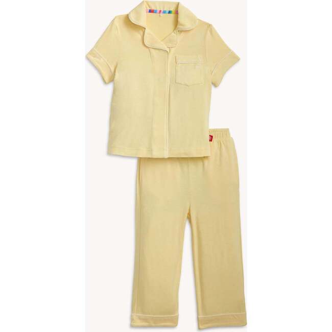 Stars Ylw Rf Magnet S/S Long Pants Pj Pipping